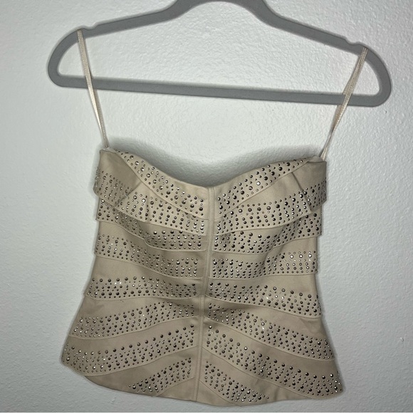 White House Black Market Tan Fitted Bustier Corset - Picture 1 of 7
